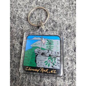 Chimney Rock N.C. Souvenir Keychain With Scenic Print
